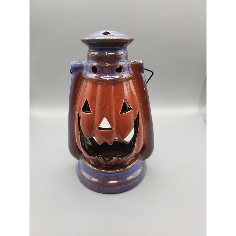Direct International Jack-O-Lantern 10" Halloween Stoneware Pumpkin Tea Light